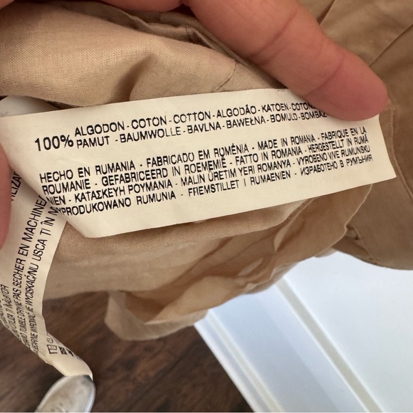 Zara Safari Style Dress W M Tan button up belted collared cap sleeve rare style - Picture 7 of 12